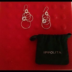 Genuine IPPOLITA Hammered Sterling JetSet Earrings